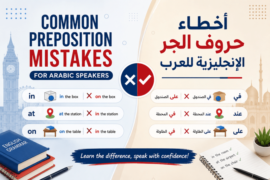 Common Preposition Mistakes for Arabic Speakers